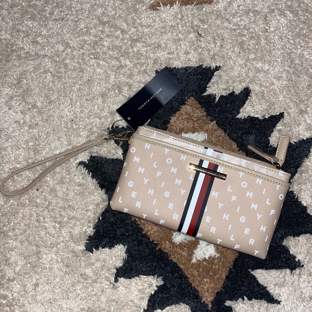 Tommy Hilfiger Tan Clutch Wristlet